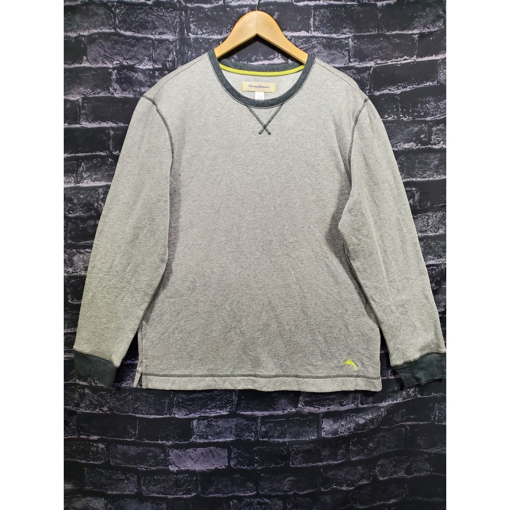Tommy Bahama Sweatshirt Size Medium Gray Logo Pullover Long Sleeve Round Neck